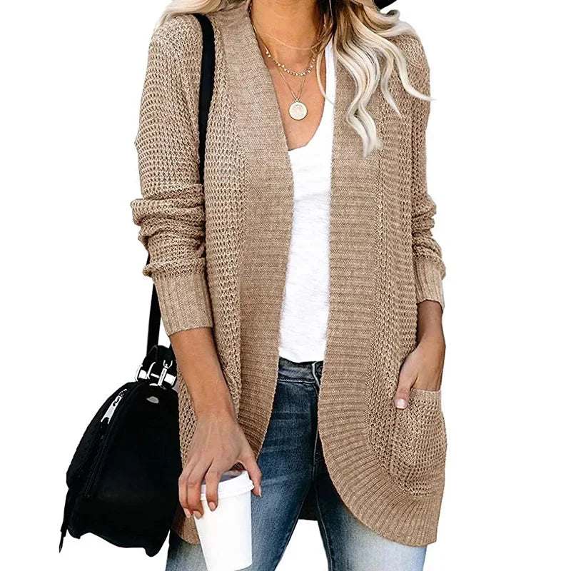 Fashion Women Cardigan Autumn Harajuku Knitted Sweater Basic Jacket Thin Streetwear Outerwear