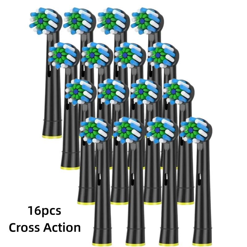 16/20PCS Oral-B Compatible Toothbrush Heads • Replacement Brush Nozzles • Sensitive, Floss & Cross Action Refills