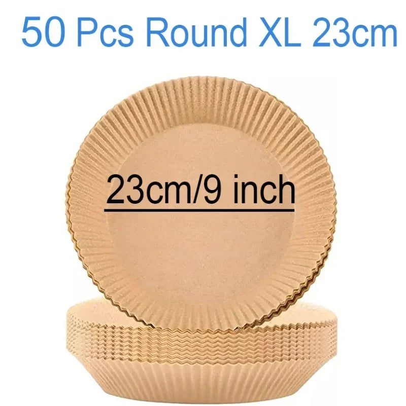 50–300pcs Air Fryer Baking Paper Liners – Disposable Oil-Proof Oven & BBQ Pads