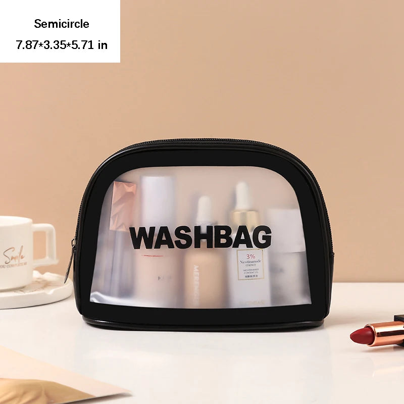 Portable Toiletry Bags with Handle | Translucent Waterproof Travel Makeup Bag for Women | Large Capacity Cosmetic Bag