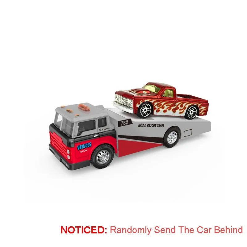 1:64 Alloy Container Trailer Diecast Toy Car – Metal Pull Back Truck Gift