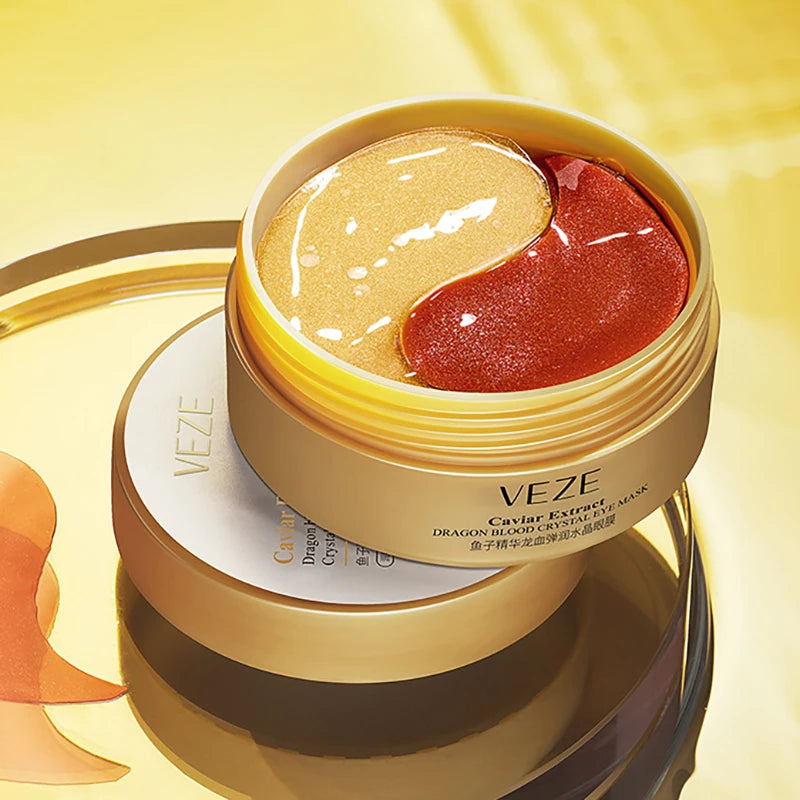 60pcs Gold Crystal Collagen Eye Mask – Moisturizing, Firming & Anti-Dark Circles Eye Patches