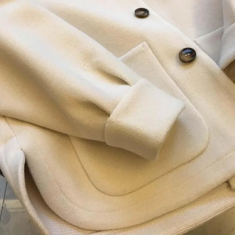 Plus Size Autumn Winter Women's Hooded Patchwork Two-Piece Loose Jacket Stylish Elegant Outerwear