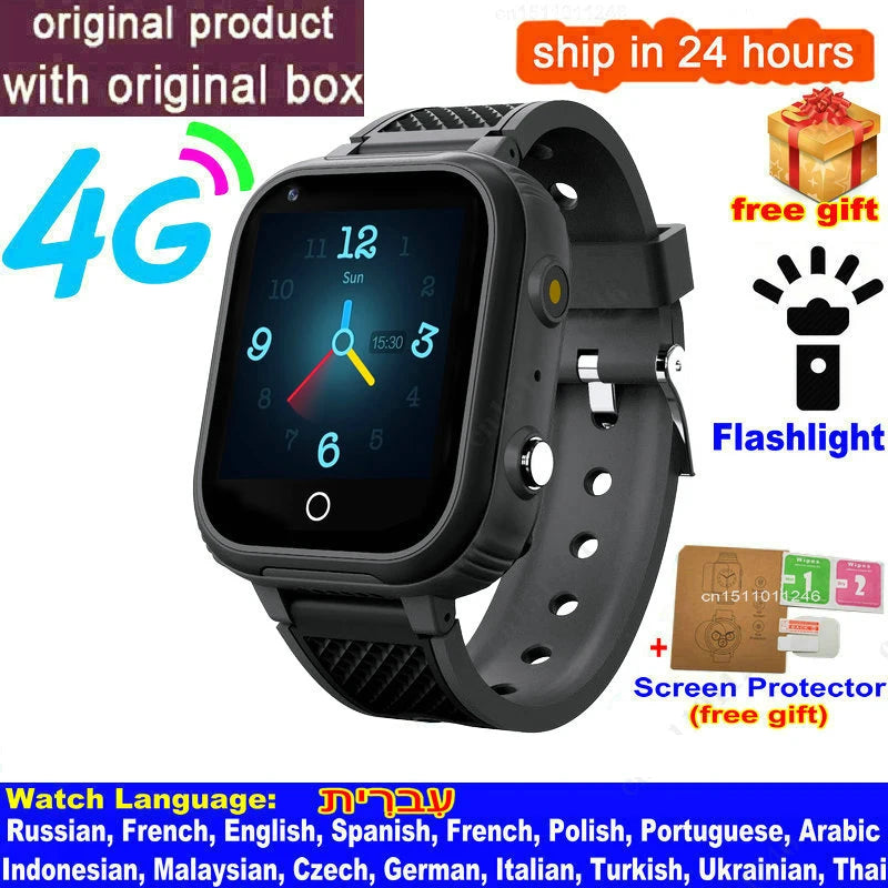 LT21 4G Kids Smart Watch – GPS, WiFi, Video Call, SOS, Camera, IP67 Waterproof Location Phone Watch