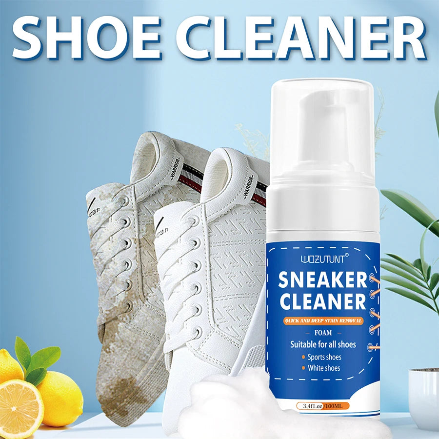 100 ml White Shoe Cleaner – No-Wash Dry Cleaning Foam for Suede, Sheepskin, Matte Leather & Sneakers