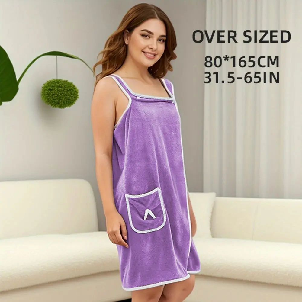 Wearable Bath Towel Bathrobe for Beach Spa Shower Gym – Ideal Gift for Gym Apparel, Beachwear, Christmas & Halloween