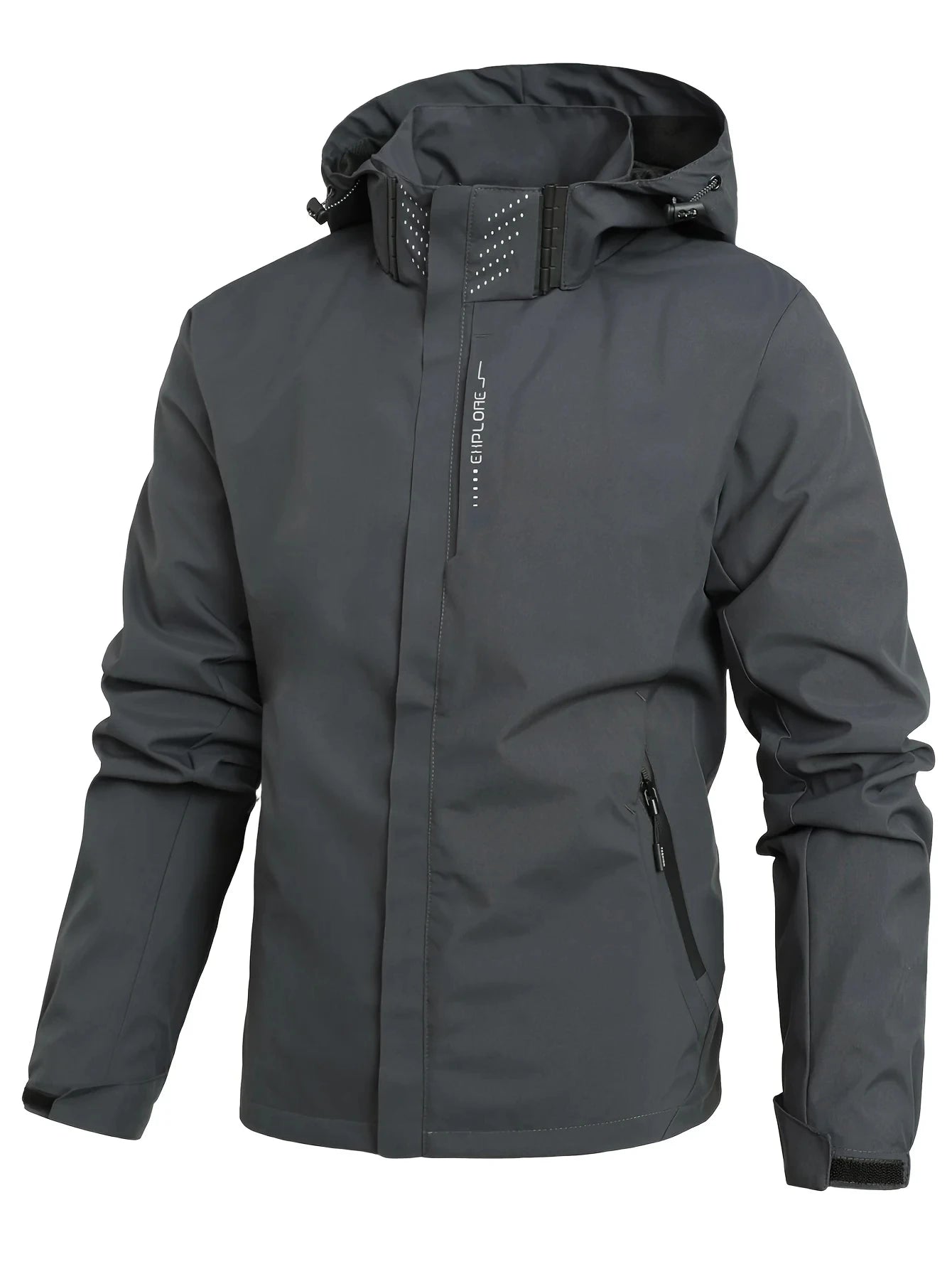 Men’s Waterproof Lightweight Rain Jacket – Hooded Windproof Outdoor Hiking & Climbing Coat