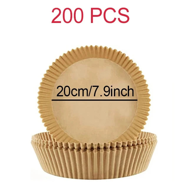 بطانات ورقية للاستخدام مرة واحدة في مقلاة الهواء - صواني خبز غير لاصقة مربعة ودائرية لكوسوري ونينجا