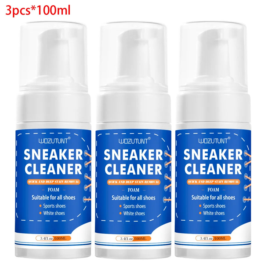100 ml White Shoe Cleaner – No-Wash Dry Cleaning Foam for Suede, Sheepskin, Matte Leather & Sneakers