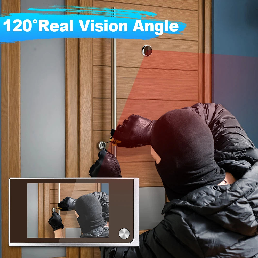 Awapow 3.5-Inch Digital Doorbell Peephole Viewer – 2MP HD Camera with 120° Wide-Angle & LCD Outdoor Monitor
