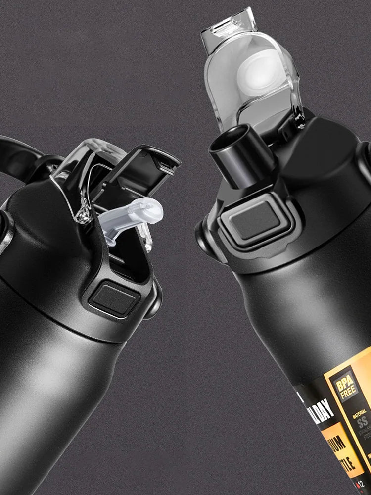 304 Stainless Steel Portable Thermos with Straw – Vacuum Insulated Sports Tumbler for Hot & Cold Drinks