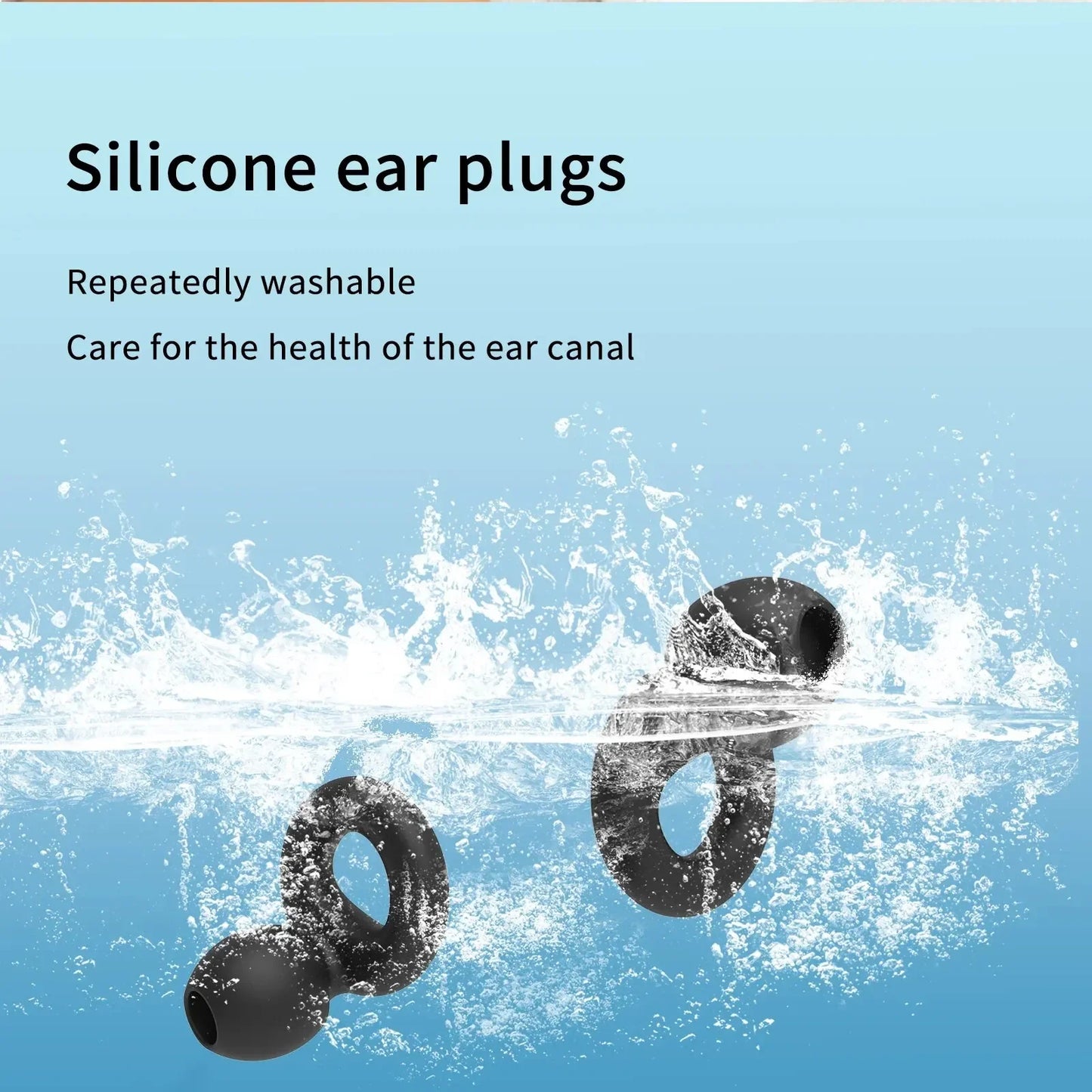 HUAK 01 Quiet Ear Plugs • Noise Reduction • Super Soft • Reusable Hearing Protection • Sleep • Swim • Work • 8 Ear Tips (XS/S/M/L)