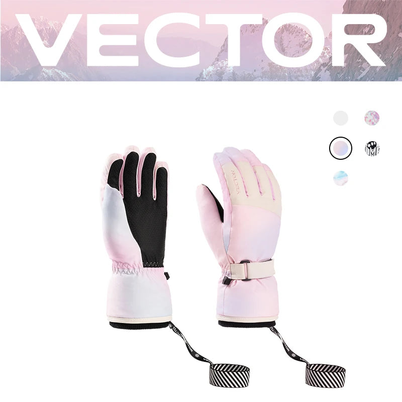 Extra Thick 2-in-1 Ski Mittens – Waterproof Windproof Winter Gloves for Men & Women, Warm Snowboard Sports with Faux Leather Palm