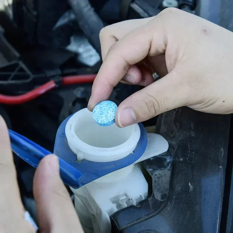 All-Season Windshield Washer Effervescent Tablets – Solid Concentrate, Shellac-Free Formula