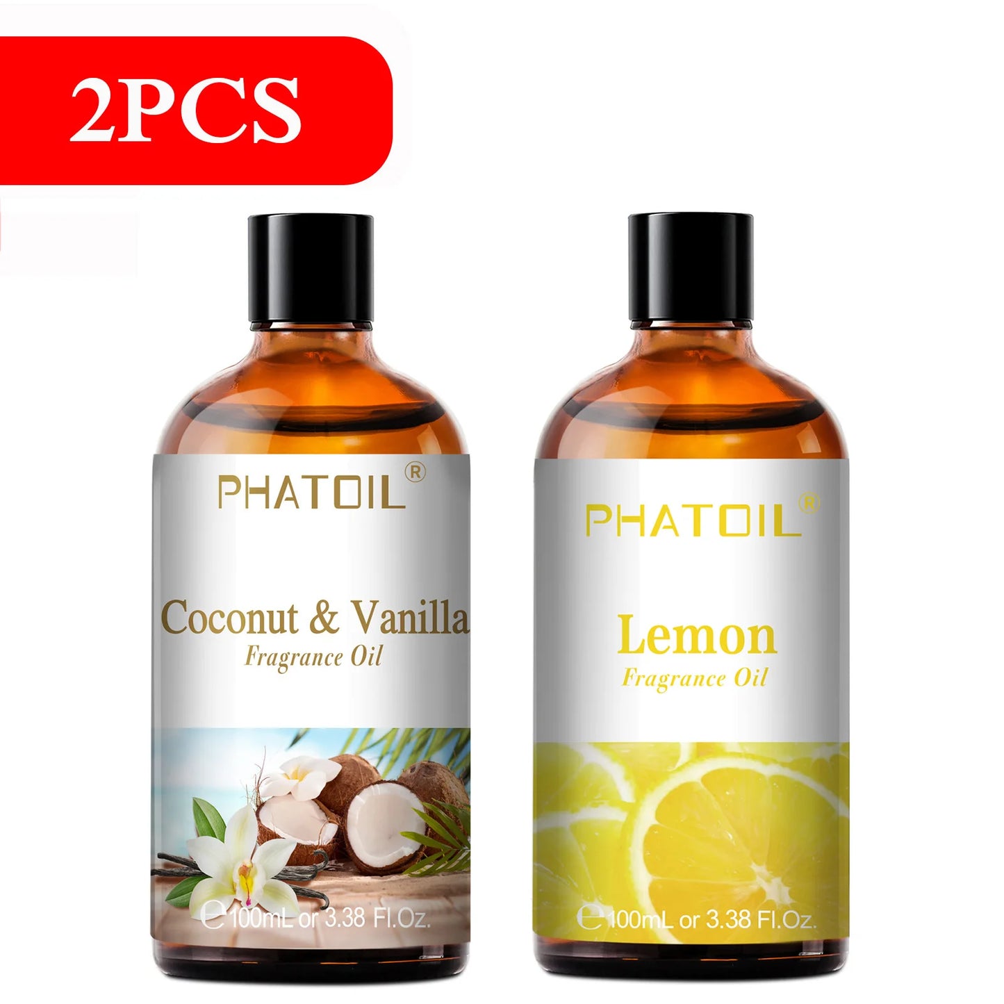 PHATOIL 100ml Sweet Fruity Fragrance Oil – Coconut, Vanilla, Strawberry & More for Diffusers & Candles