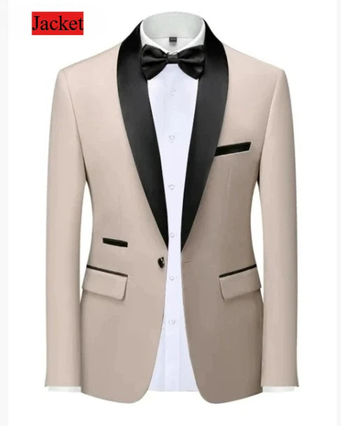 Men's Formal Slim Fit Tuxedo Suit – Luxury Groom & Prom Wedding Outfit