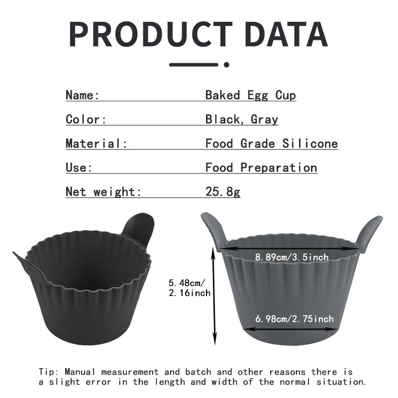 قوالب سيليكون لقلي البيض وخبز الكب كيك في المقلاة الهوائية - قوالب سيليكون مقاومة للحرارة للطهي في المقلاة الهوائية والفرن