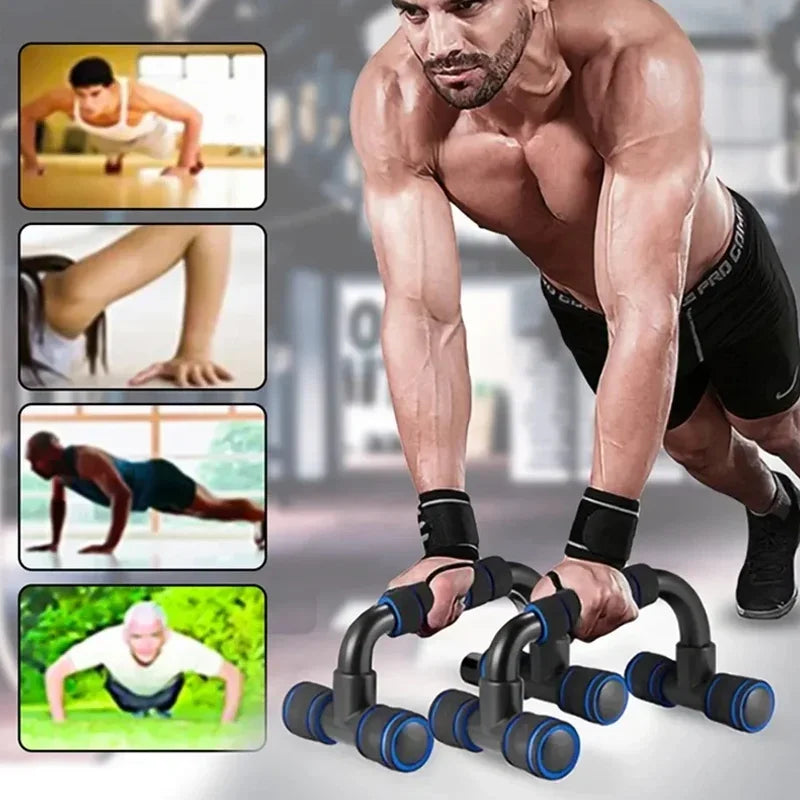U-Shaped Push-Up Stands | Family Fitness Muscle Training Equipment – 1 Pair with Sponge Handles