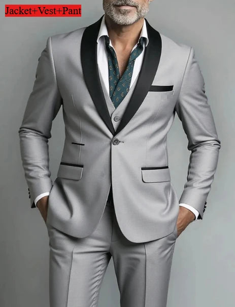 Men's Formal Slim Fit Tuxedo Suit – Luxury Groom & Prom Wedding Outfit
