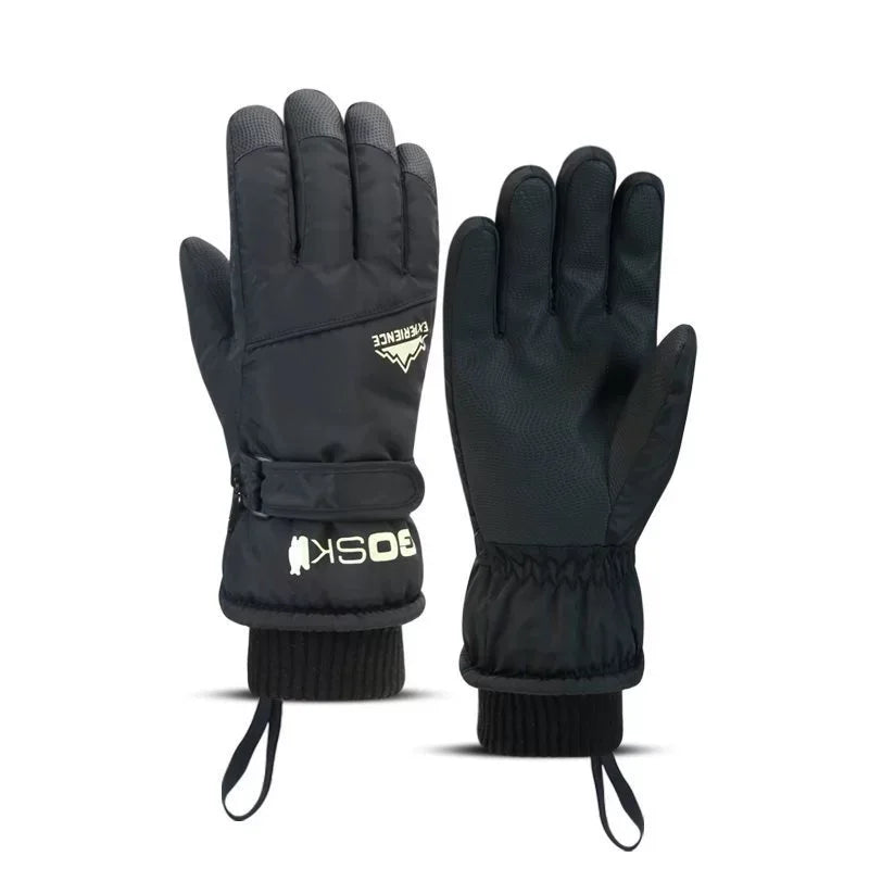 Unisex Winter Ski Gloves – Thick Waterproof Windproof Riding & Outdoor Sports Gloves with Tightened Cuffs and Touchscreen Design