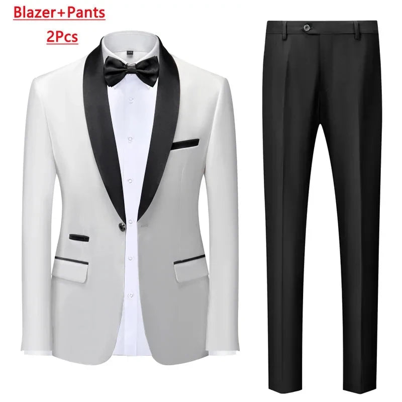 Men's M-6XL Formal 3-Piece Suit – Jacket, Vest & Pants for Business, Wedding & Parties