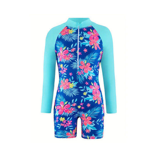 Kids Short Sleeve Wetsuit Boys Girls Zippered Shorty Swimsuit Bodysuit