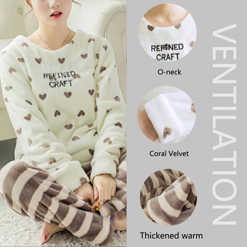Winter Thickened Coral Velvet Pajamas | Women's Homewear