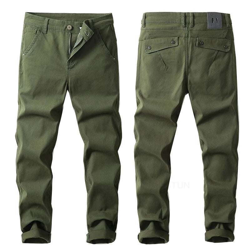 KSTUN Business Casual Pants For Men | Cotton Stretch Straight Regular Fit | High Quality Brand Men's Clothing, Big Size Trousers