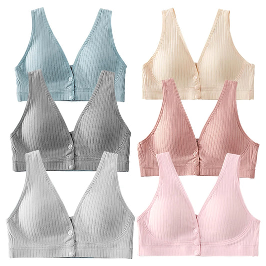 Pregnant Women Cotton Vest Style Wide Strap Comfortable Soft High Elastic Breastfeeding Bra