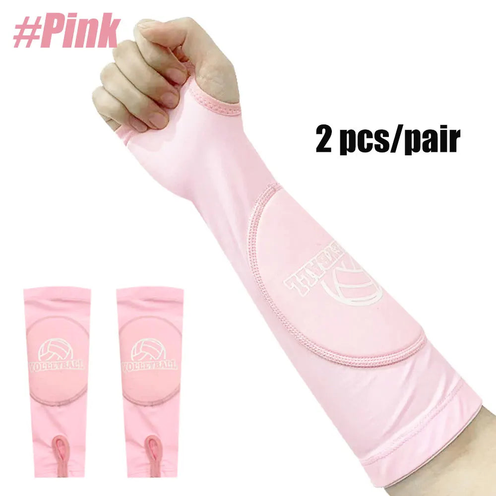 Volleyball Padded Arm Sleeves | Forearm & Wrist Support with Protection Pads – 1 Pair for Girls, Boys & Adults