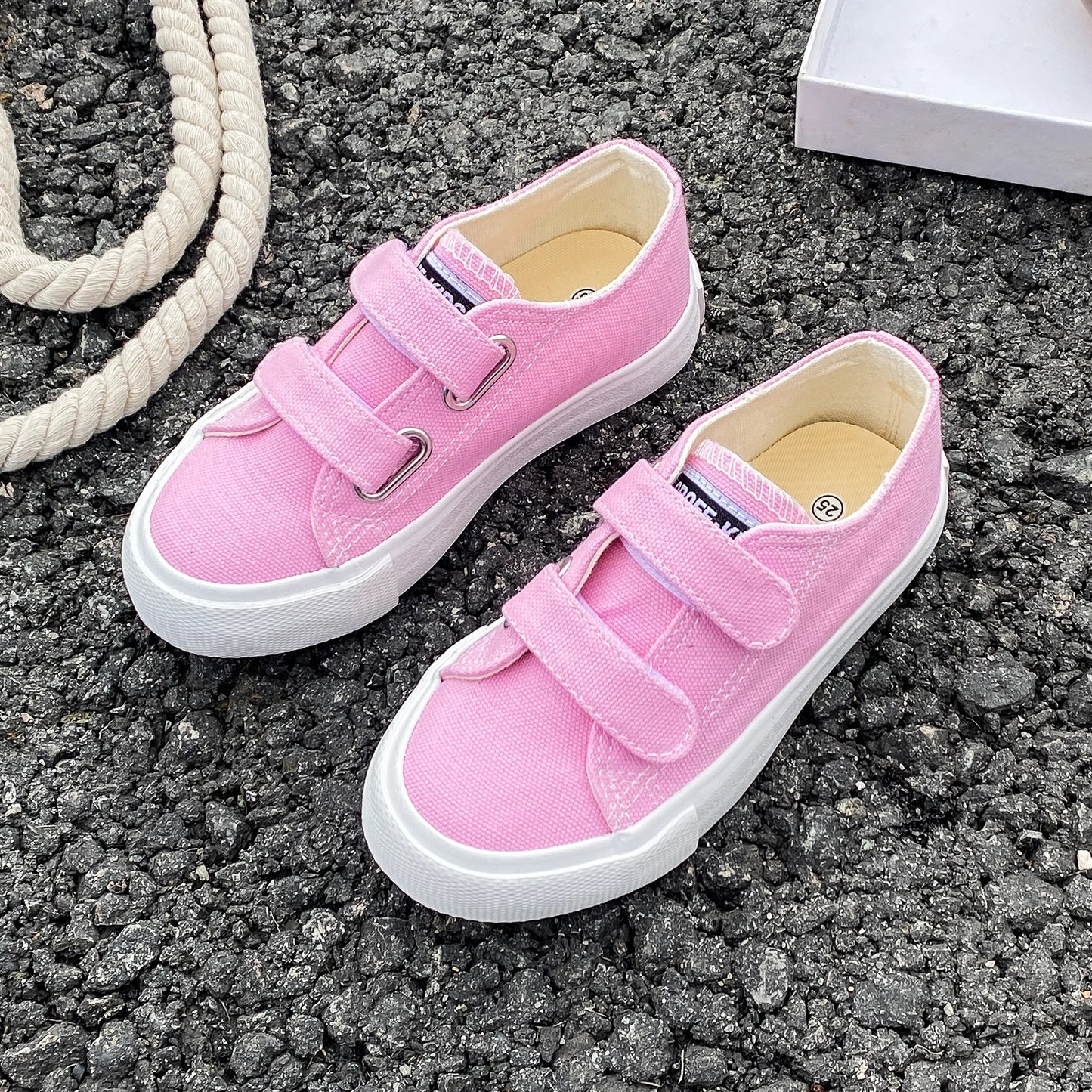 Spring & Autumn Kids Canvas Shoes | Solid Color Soft Sole Skateboard Sneakers for Boys & Girls
