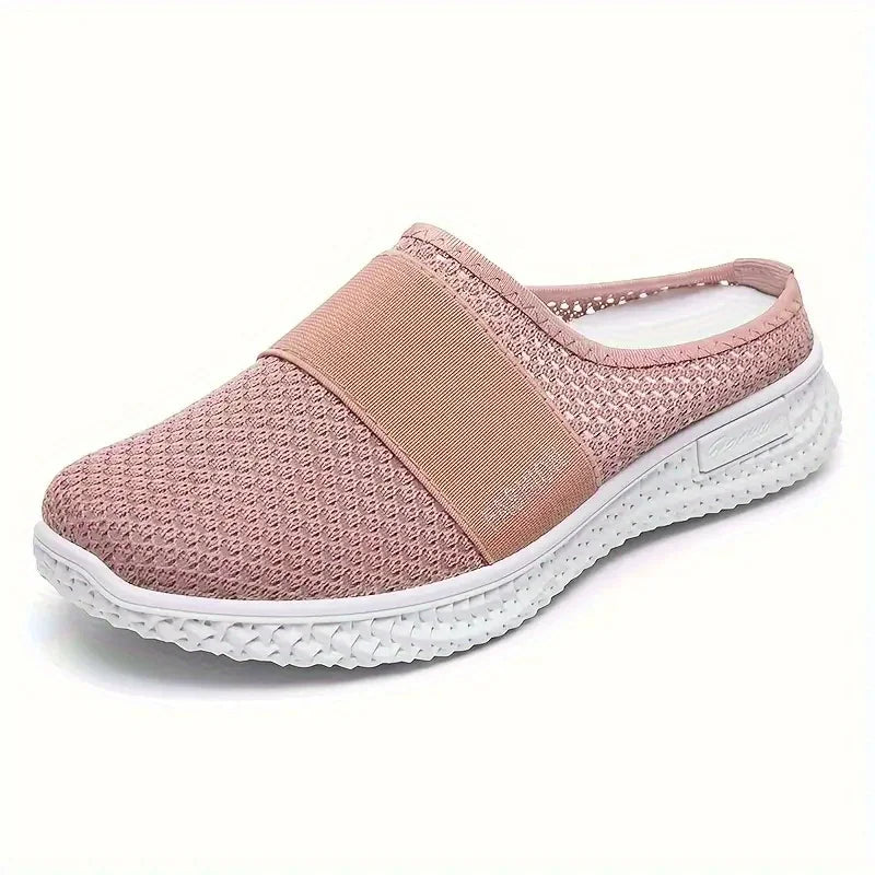 Women’s Solid Color Mules – Soft Sole Platform Slip-On Walking Shoes