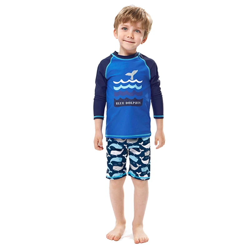 2025 Kids Sun Protective Long Sleeve Swimsuit Boys Girls Bathing Suit