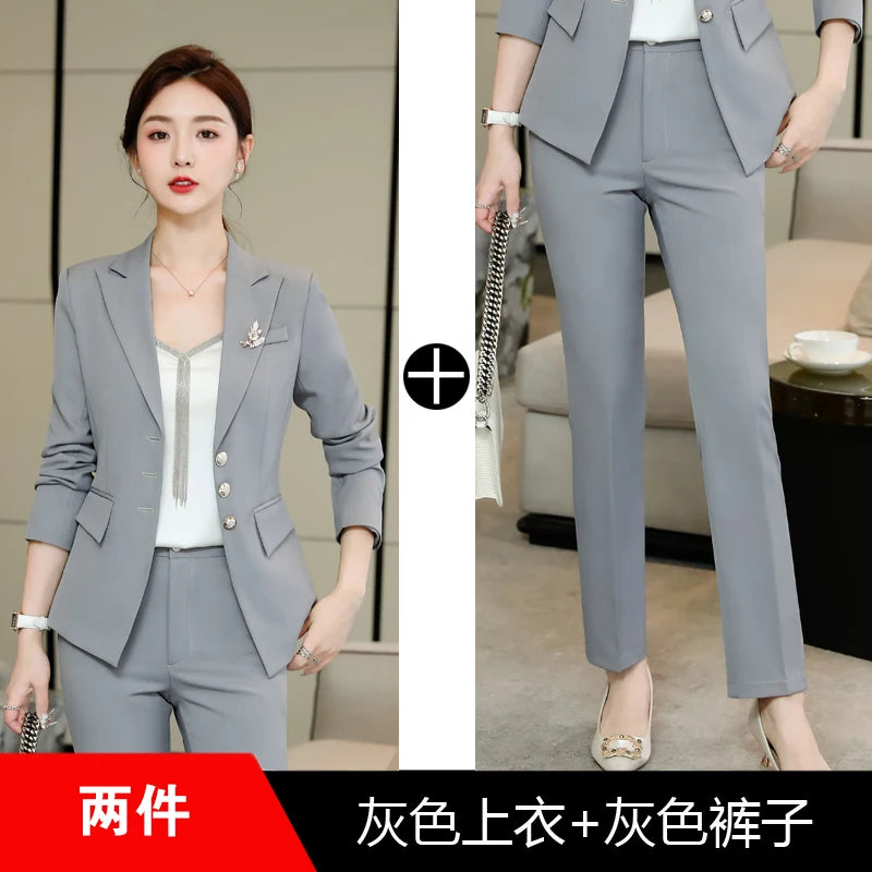 Women’s Professional Pantsuit – Autumn & Winter Fashionable Business Set