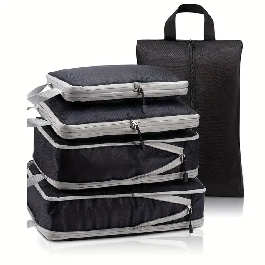 Compression Packing Cubes for Travel | Ultralight Expandable Luggage Organizers & Packing Bags