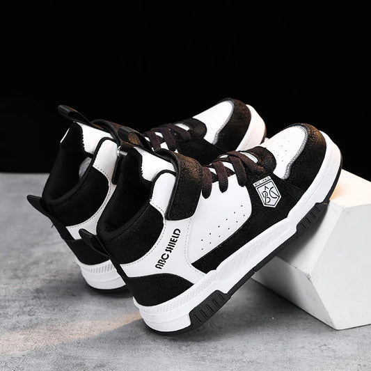 Kids High Top Sneakers | Waterproof Leather Non-Slip Casual Sport Shoes for Boys & Girls