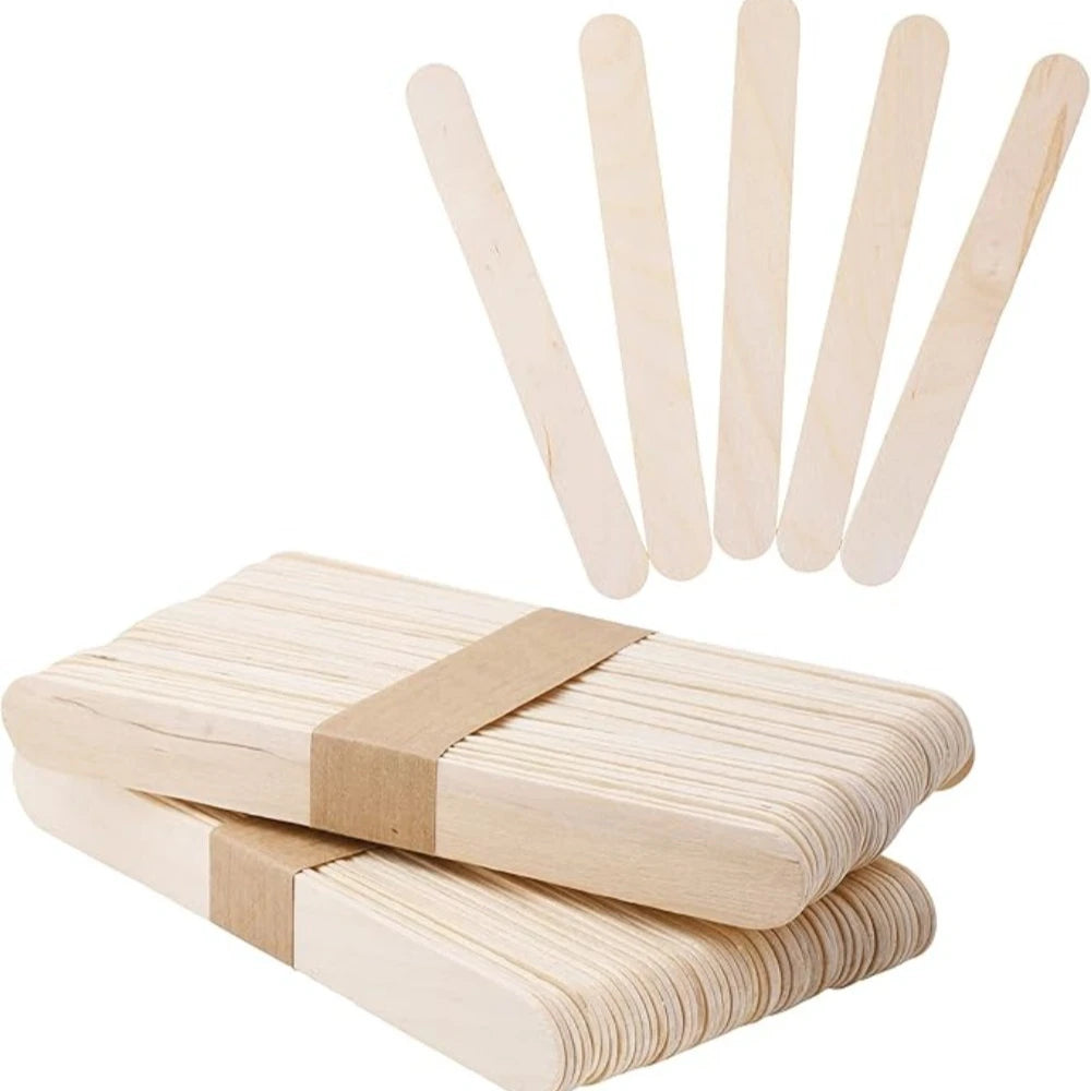 50–500 pcs Colored Wooden Popsicle Sticks – Natural Craft Sticks for DIY Crafts, Resin Projects & Making Tools