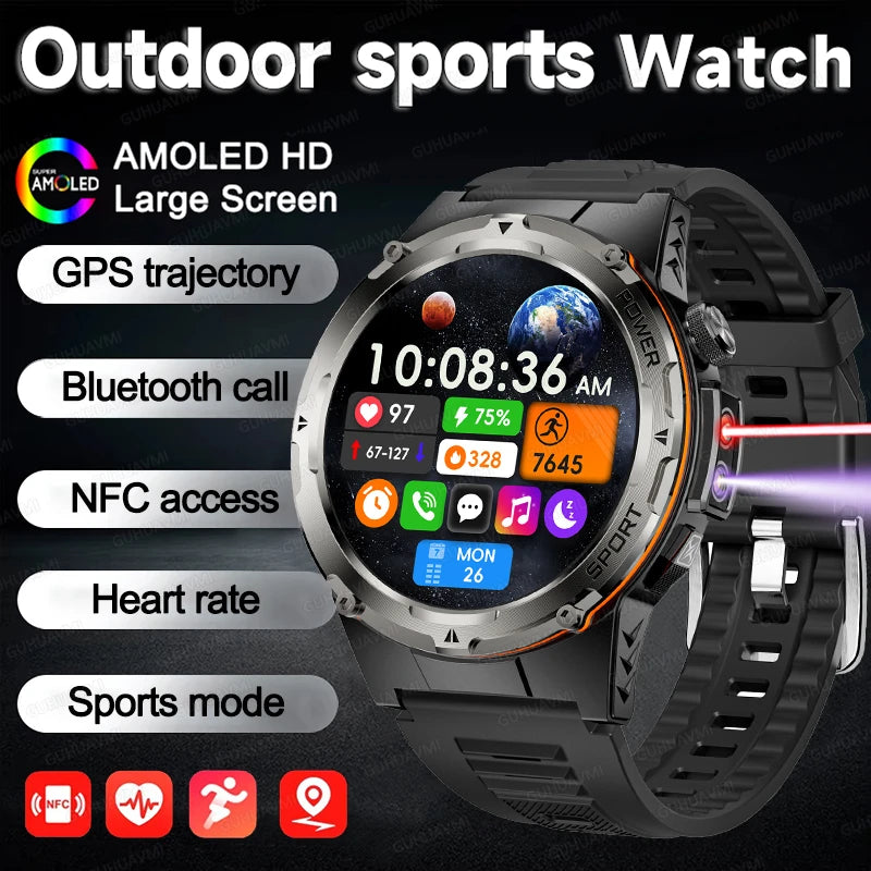 2025 New Outdoor GPS Smart Watch for Men – HD Call, NFC, 500mAh Battery, IP68 Waterproof Sports Watch for Xiaomi