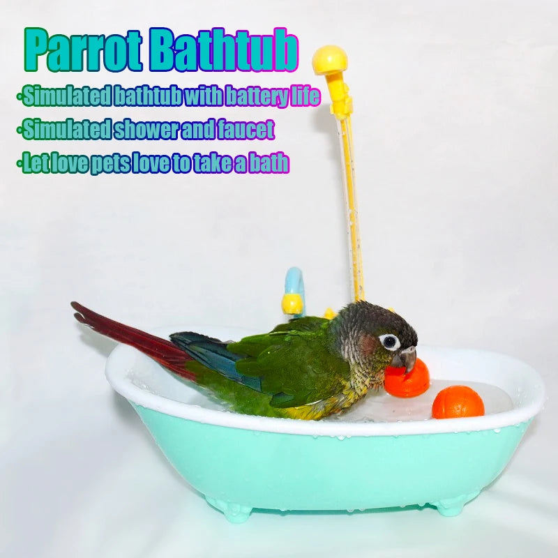 Automatic Bird Bath for Parrots – Smart Shower Bathtub with Water Circulation System | Cage Accessory for Parakeets & Small Birds