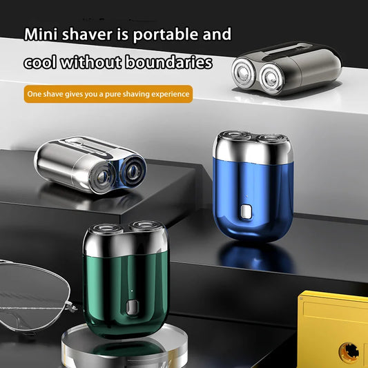 Double-Headed Mini Magnetic Electric Shaver | Type-C USB Rechargeable Silent & Washable Portable Razor for Men & Women