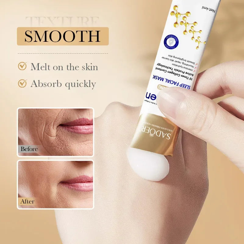 قناع سادور للوجه بالكولاجين للنوم، ٣٠ قطعة | مرطب، مُفتّح، ومُقوّي للبشرة