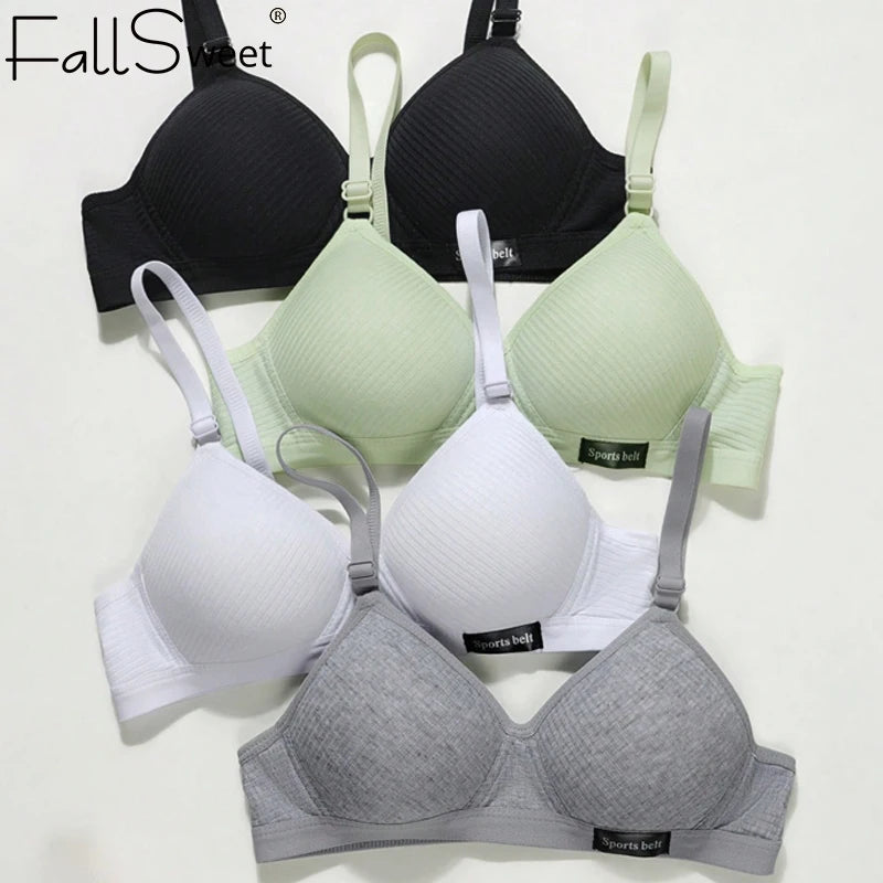 FallSweet Women’s Wireless Bra Seamless V-Shaped Gathering Comfortable Lingerie Active Underwear AB Cup