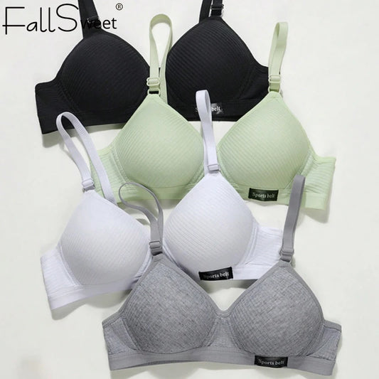 FallSweet Women’s Wireless Bra Seamless V-Shaped Gathering Comfortable Lingerie Active Underwear AB Cup