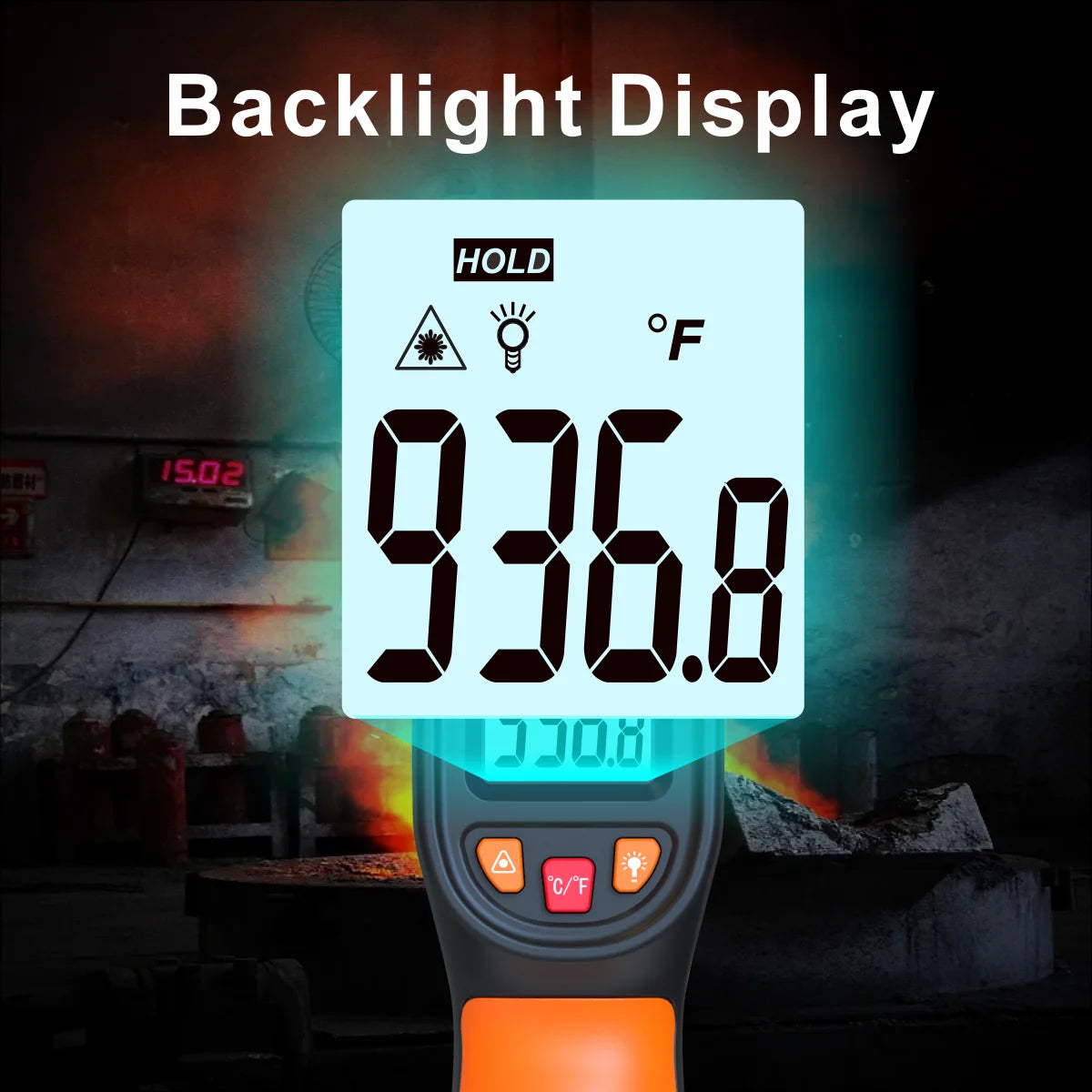 NJTY T600 Infrarot-Thermometer – Handgehaltenes Laser-Oberflächentemperaturmessgerät zum Kochen, für Pizzaöfen, Grills und Motortests