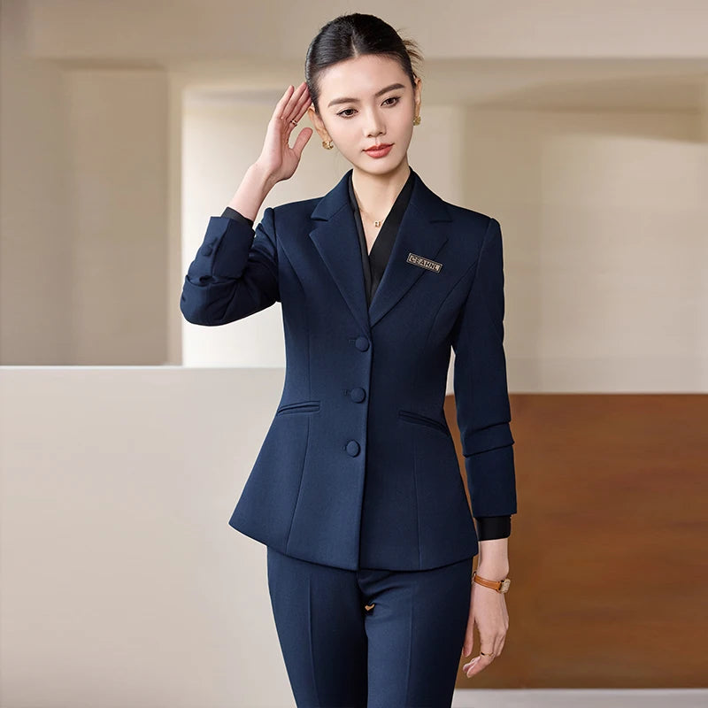 NAVIU Women’s Single Breasted Blazer & Pants Set – Formal Office Career Suit