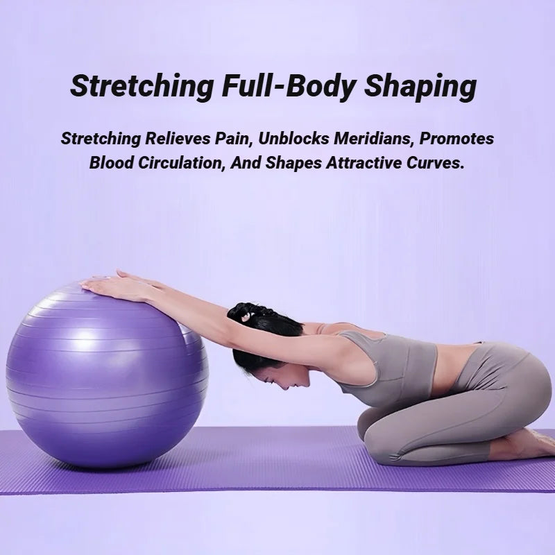 PVC Yoga Ball | 45–95CM Thickened Explosion-Proof Pilates & Fitness Balance Ball for Home Gym