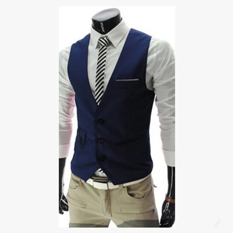 Men's Slim Fit Suit Vest – High-Quality 7XL Formal Business Waistcoat