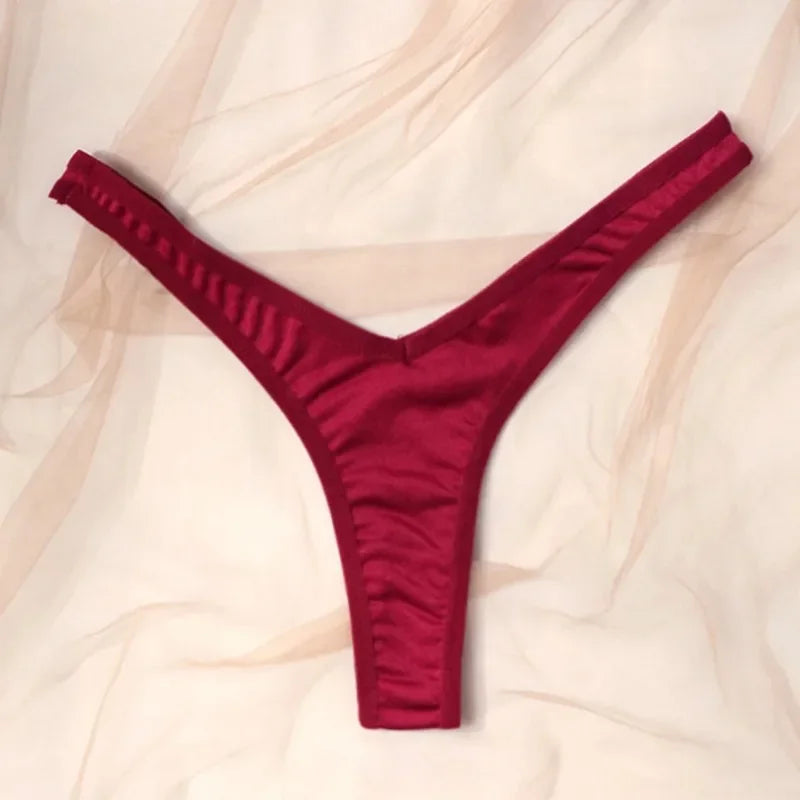 Women’s Sexy V-Waist Sports Thongs – Breathable Low Waist G-String Elastic Bikini Underpants