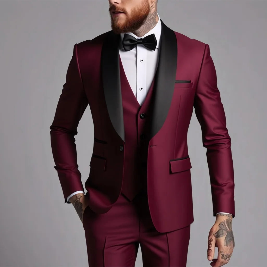 Men's 3-Piece Business Casual & Wedding Suit Set – Stylish and High-Quality