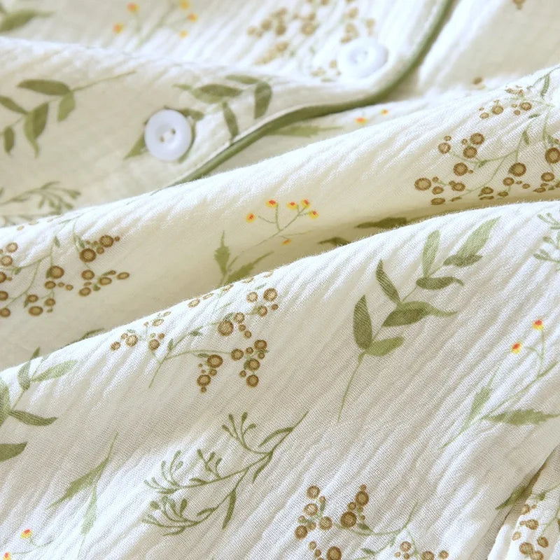 2025 Winter Women's Pajama Set | 100% Cotton Plus Size Floral Print Sleepwear | Comfortable Autumn Home Loungewear